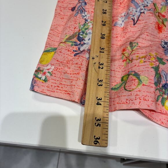 NWT Anthropologie Ranna Gill Pink Floral Linen Scallope Romper Medium - Picture 10 of 11